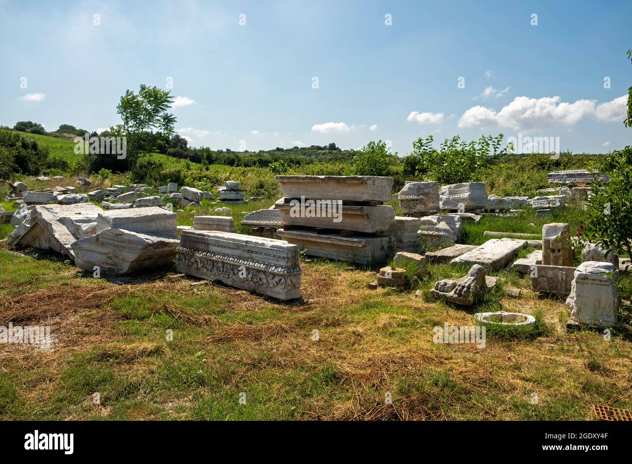 the ancient city of Parion is located in the village of Kemer in the township of Biga in Çanakkale province of Turkey. visit date 29 july 2021 Stock Photo