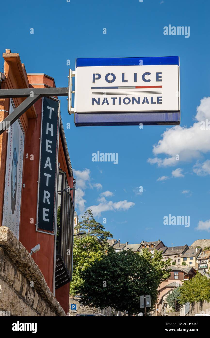 Briancon, France - July 7, 2020: Police station and the theater of Briancon. Stock Photo