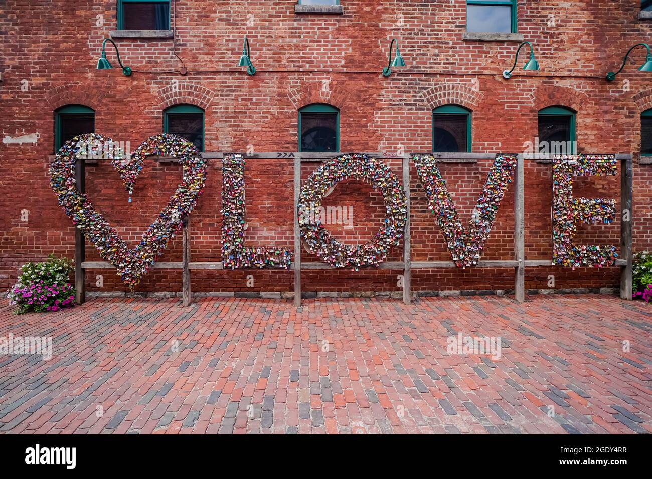 toronto distillery district love locks Stock Photo Alamy