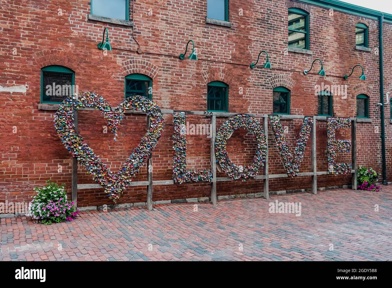 toronto distillery district love locks Stock Photo Alamy