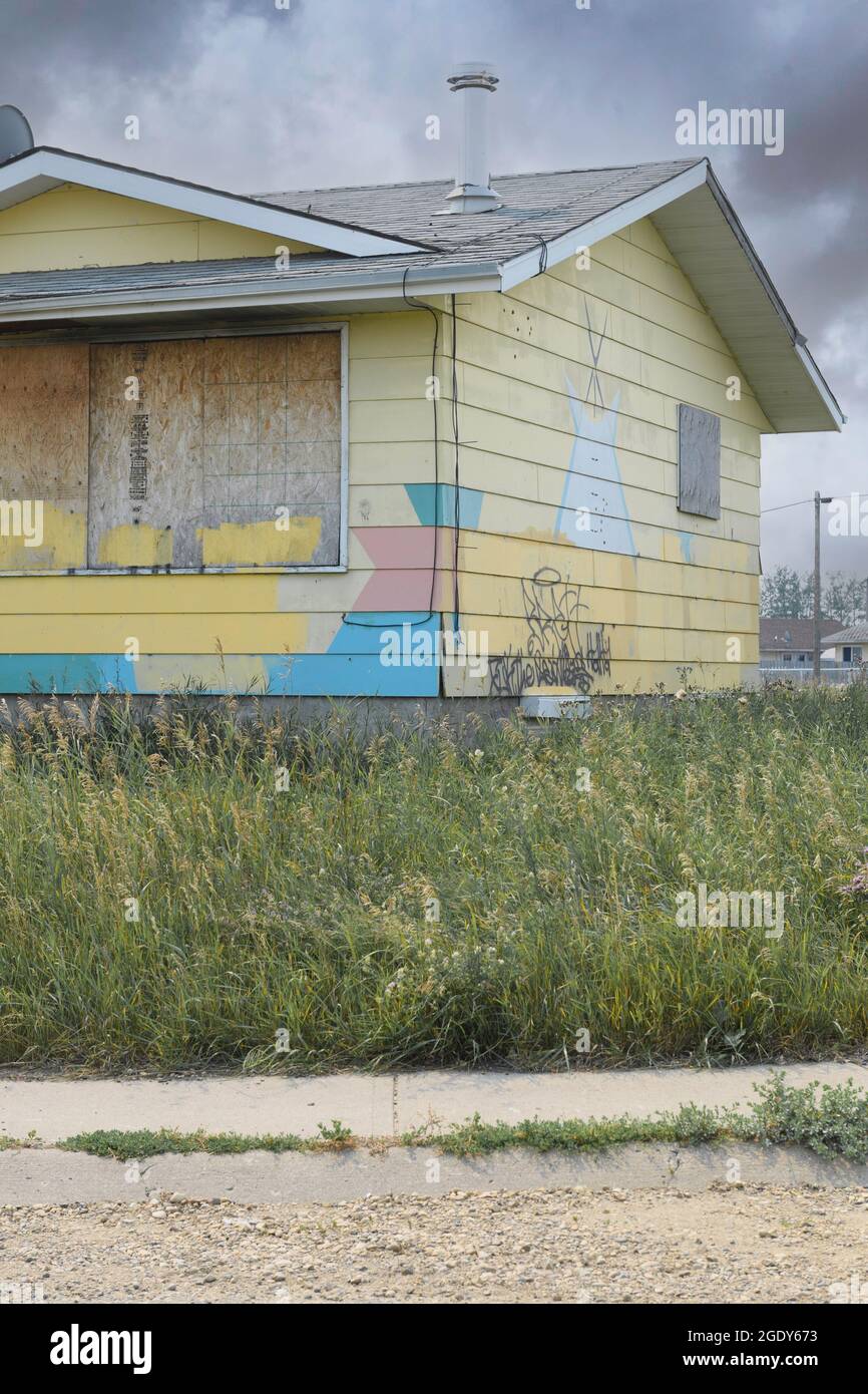 First Nations housing on the Cree Reservation in Maskwacis (Hobbema
