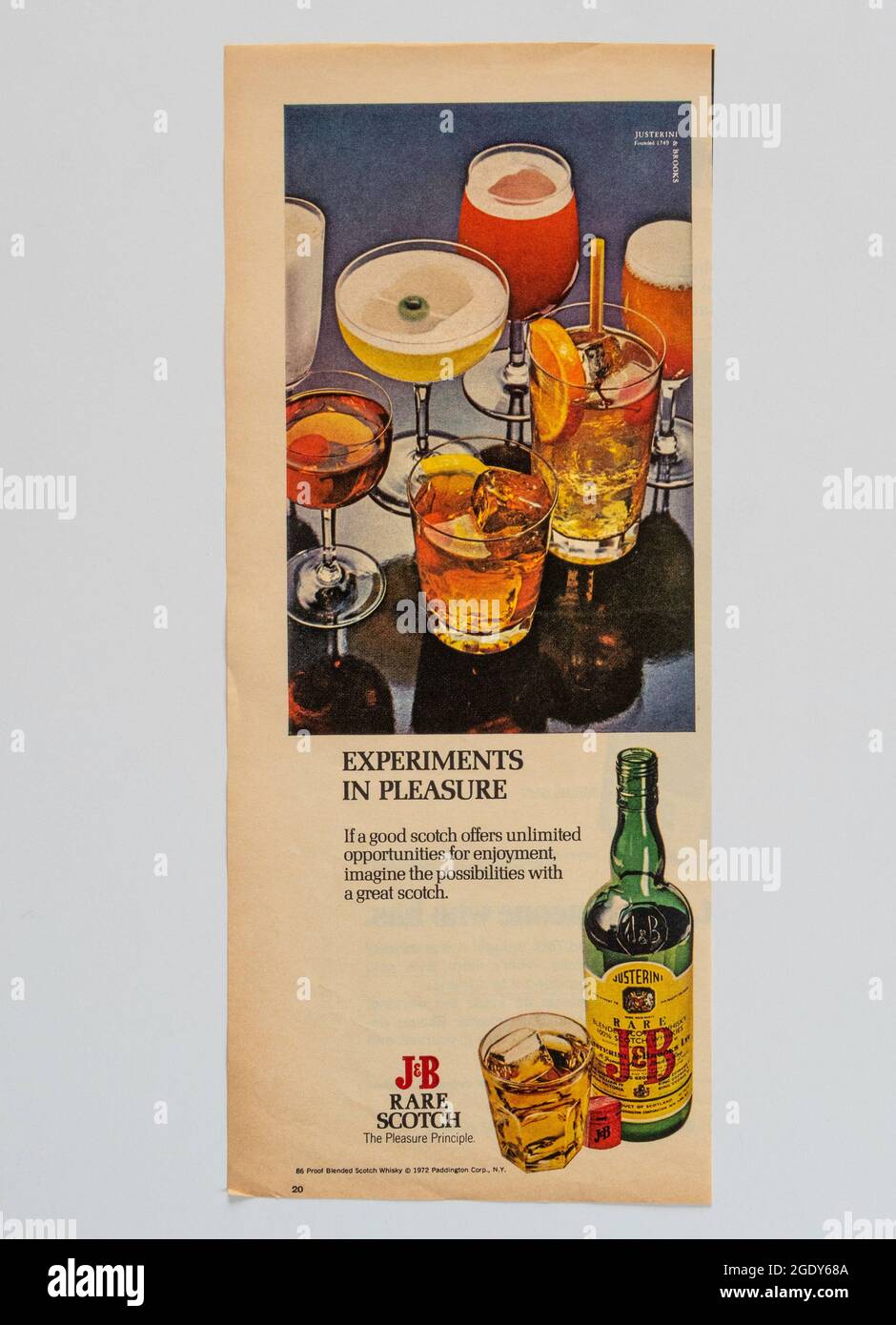 1971 Liquor Ad J & B Justerini & Brooks Blended Scotch Whisky paper poster 