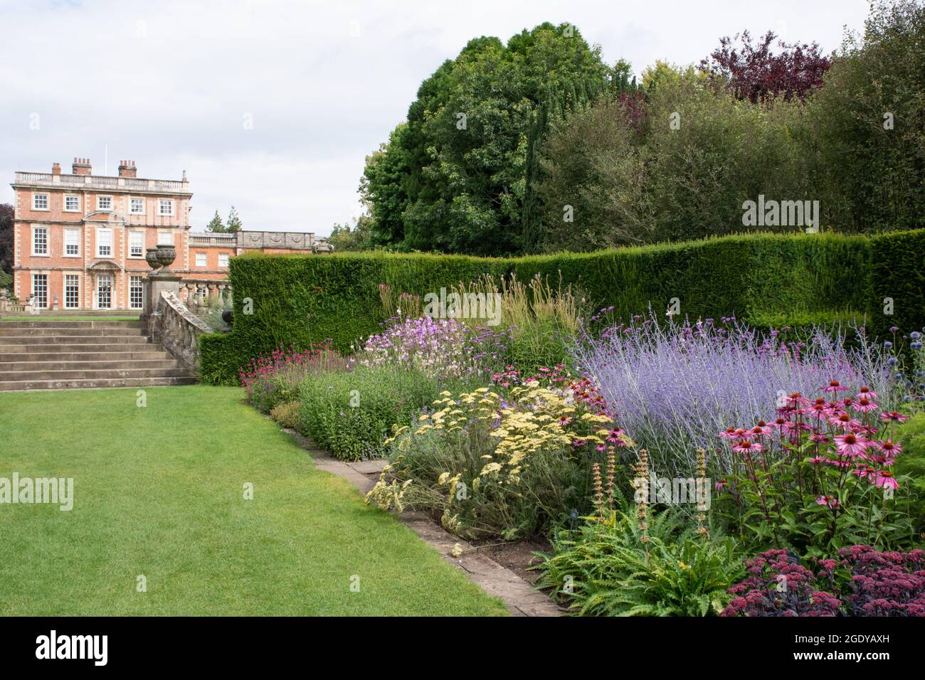 The herbaceous border at Newby Hall Stock Photo
