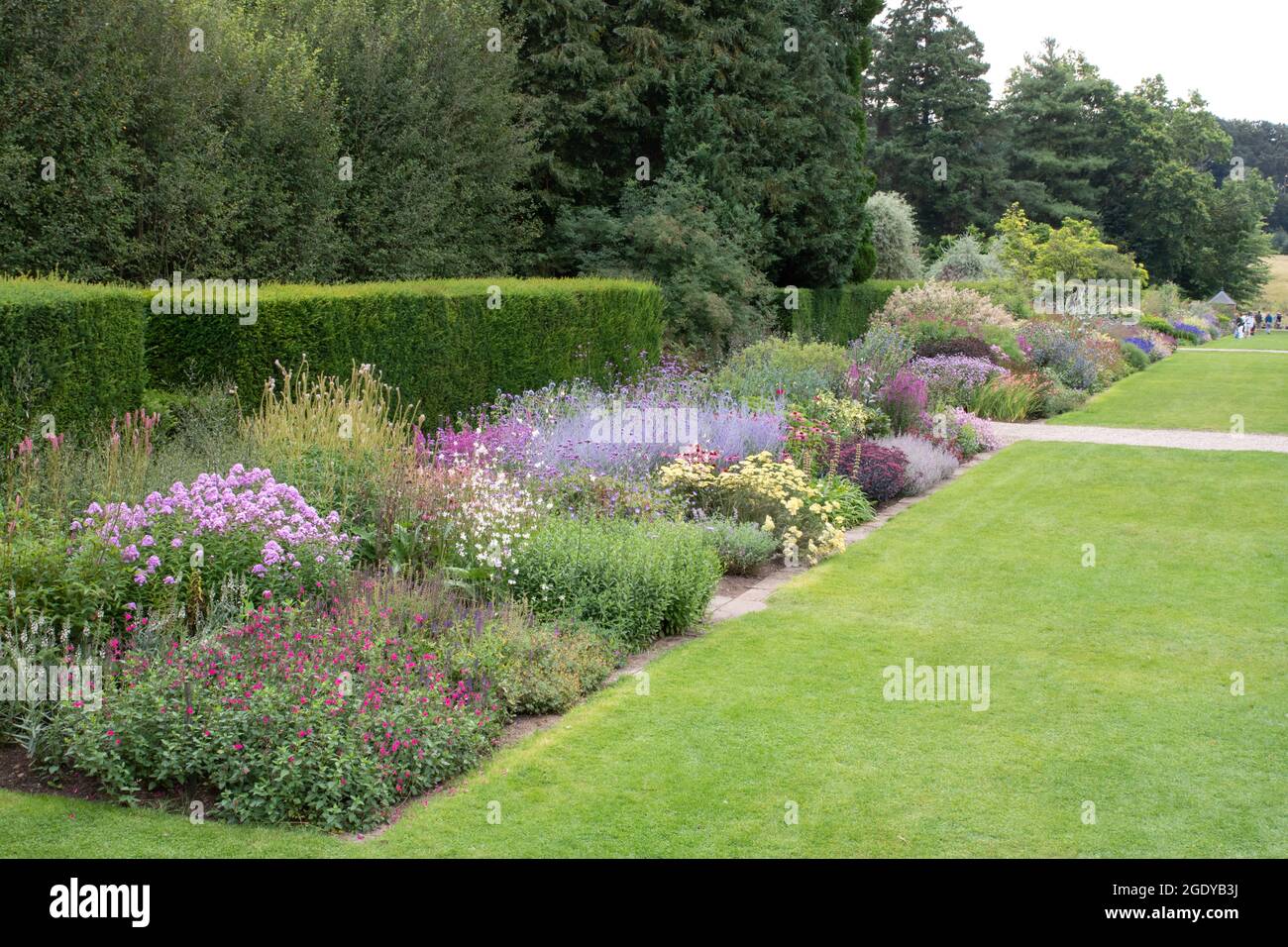 The herbaceous border at Newby Hall Stock Photo