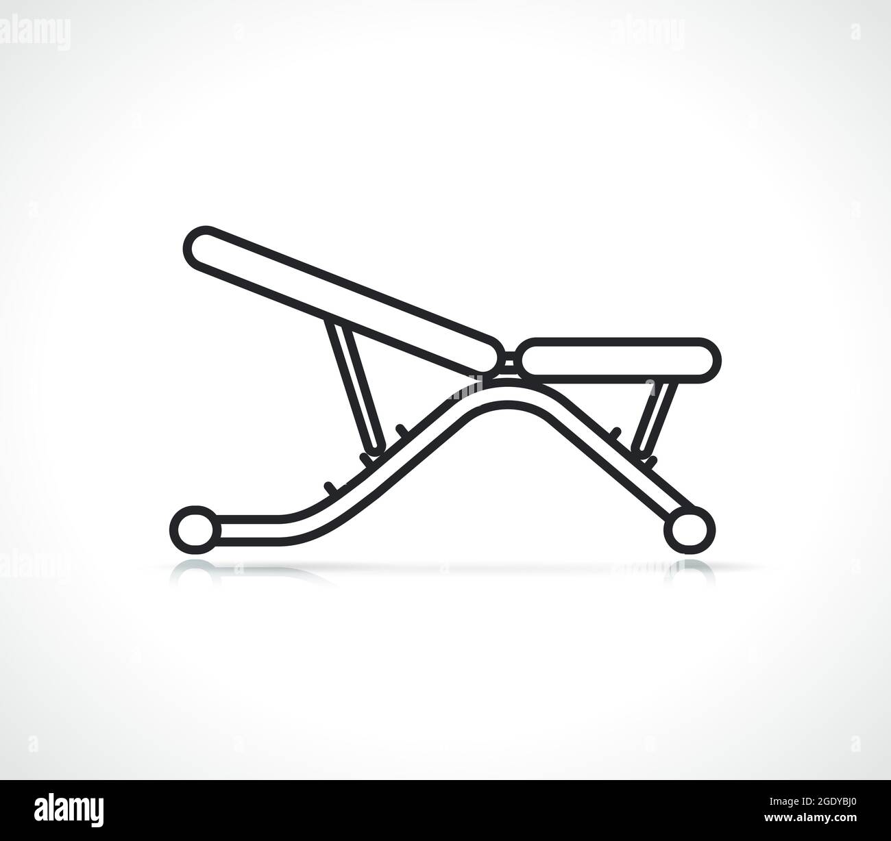 bodybuilding or weight bench thin line icon Stock Vector