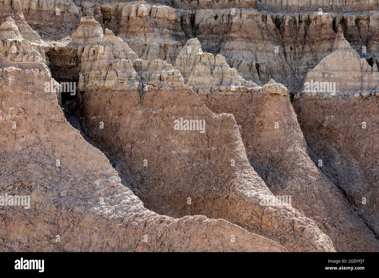 SD00425-00.....SOUTH DOKOTA - Ridgelines near the Fossill trail in Badlands National Park. Stock Photo