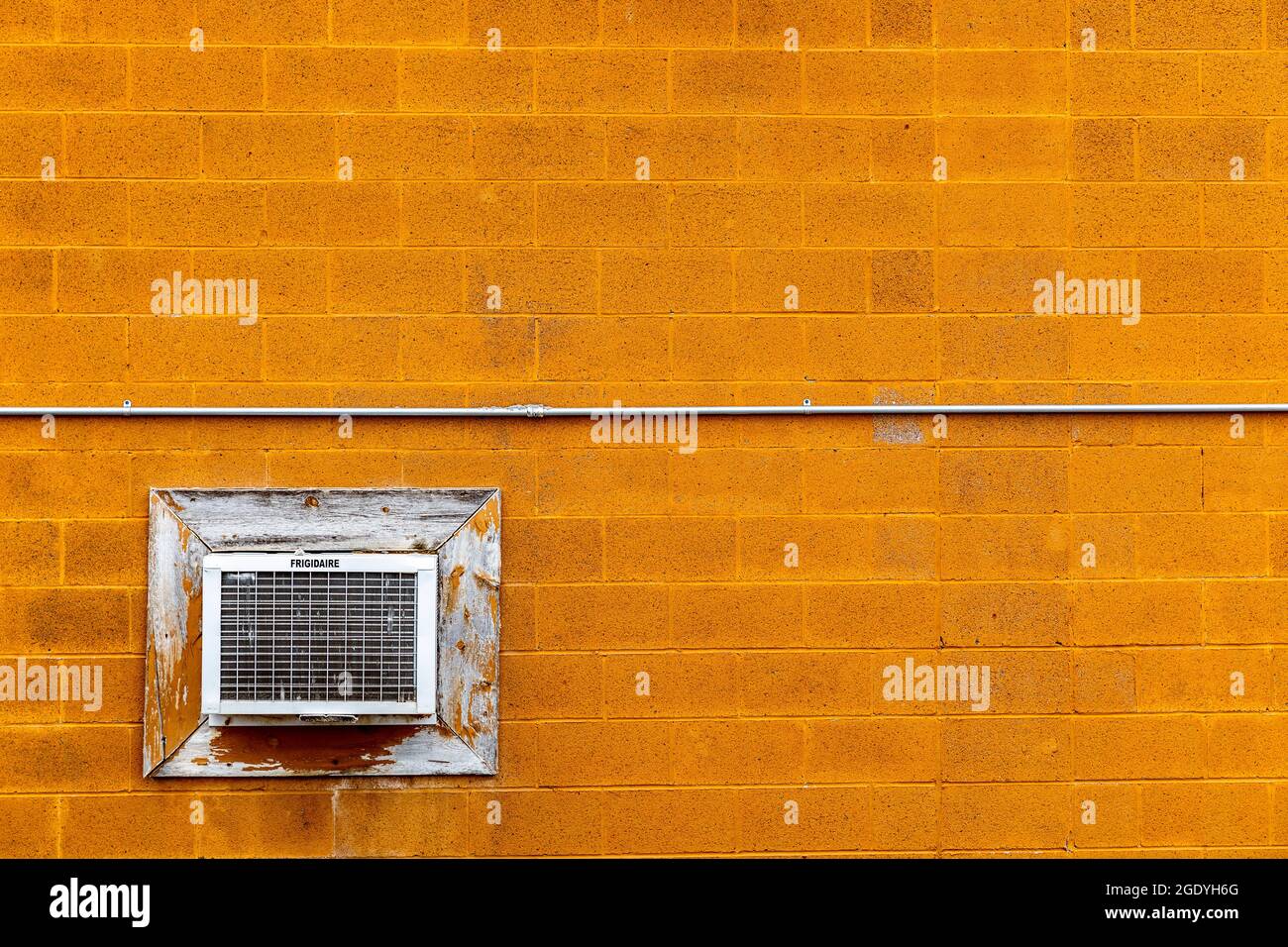 SD00444-00....SOUTH DAKOTA - Air conditioner in the town of Wall. Stock Photo