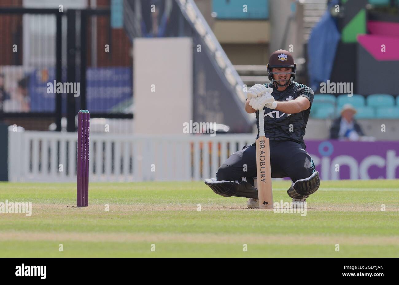 15 August, 2021. London, UK. as Surrey take on Gloucestershire in the Royal London One-Day Cup quarter-final at the Kia Oval. David Rowe/ Alamy Live News Stock Photo