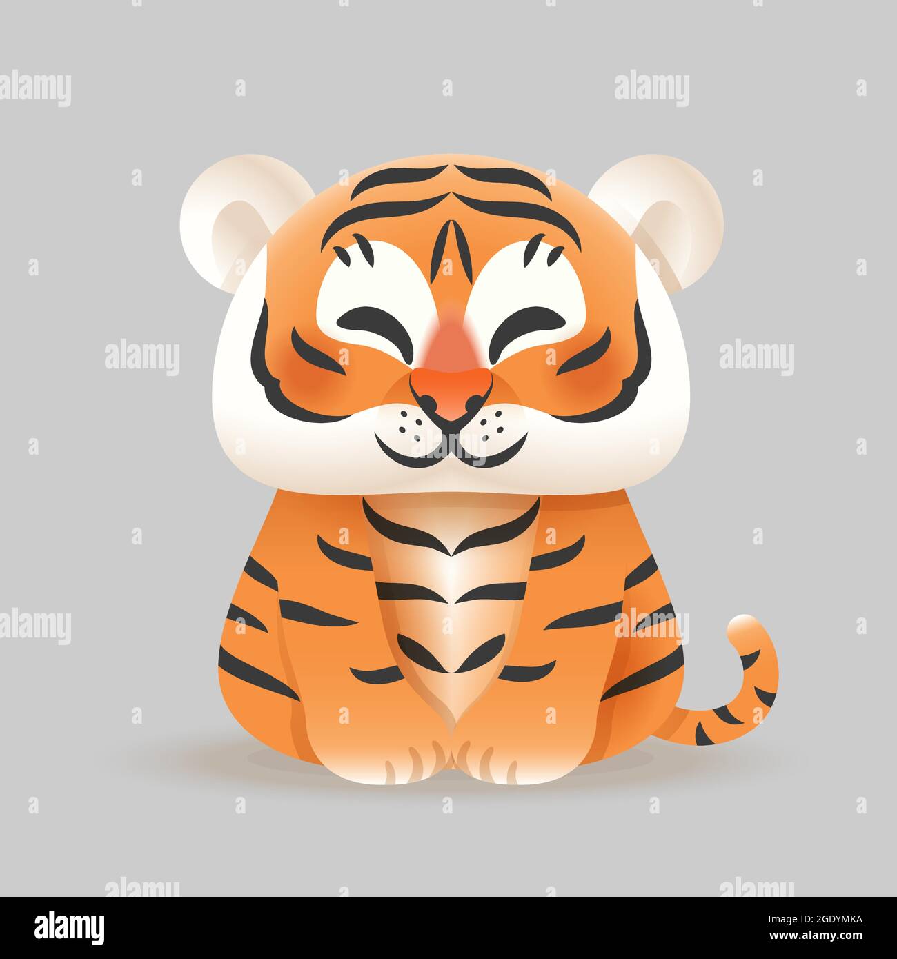 Cute Tiger - vector illustration isolated Stock Vector