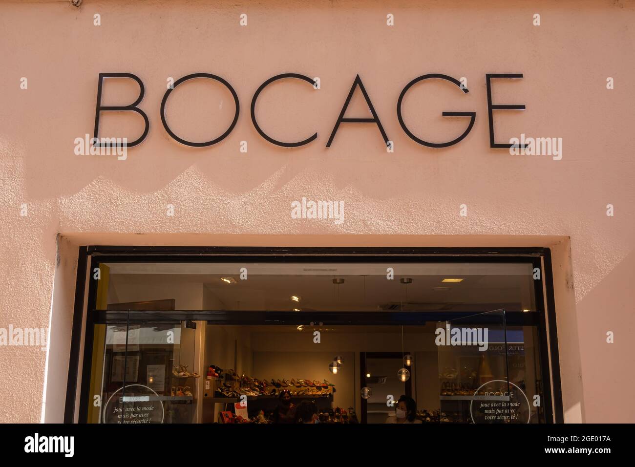 Menton, France - July 2, 2020: Bocage is a small French brand producing  fashionable, high-quality shoes for men and women Stock Photo - Alamy