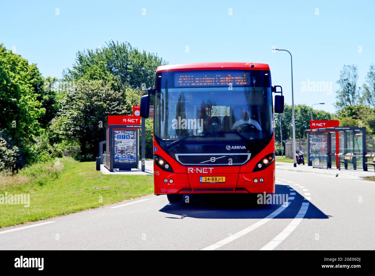 Dutch Bus R Net Red and Black R-NET bus at Space Expo Noordwijk of Arriva heading to ...