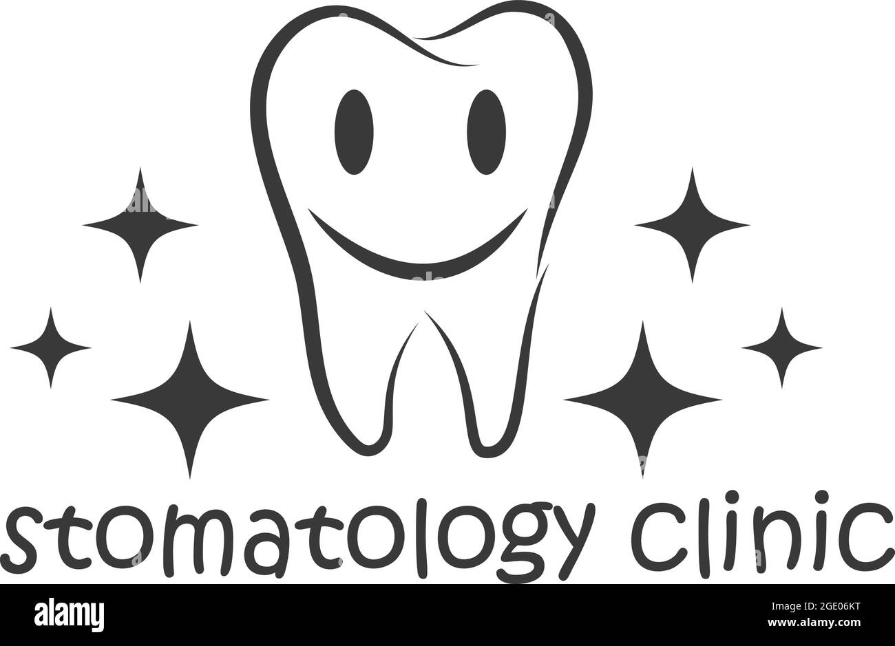 Dental clinic emblem template. Design element for poster, card, banner, sign. Vector illustration Stock Vector