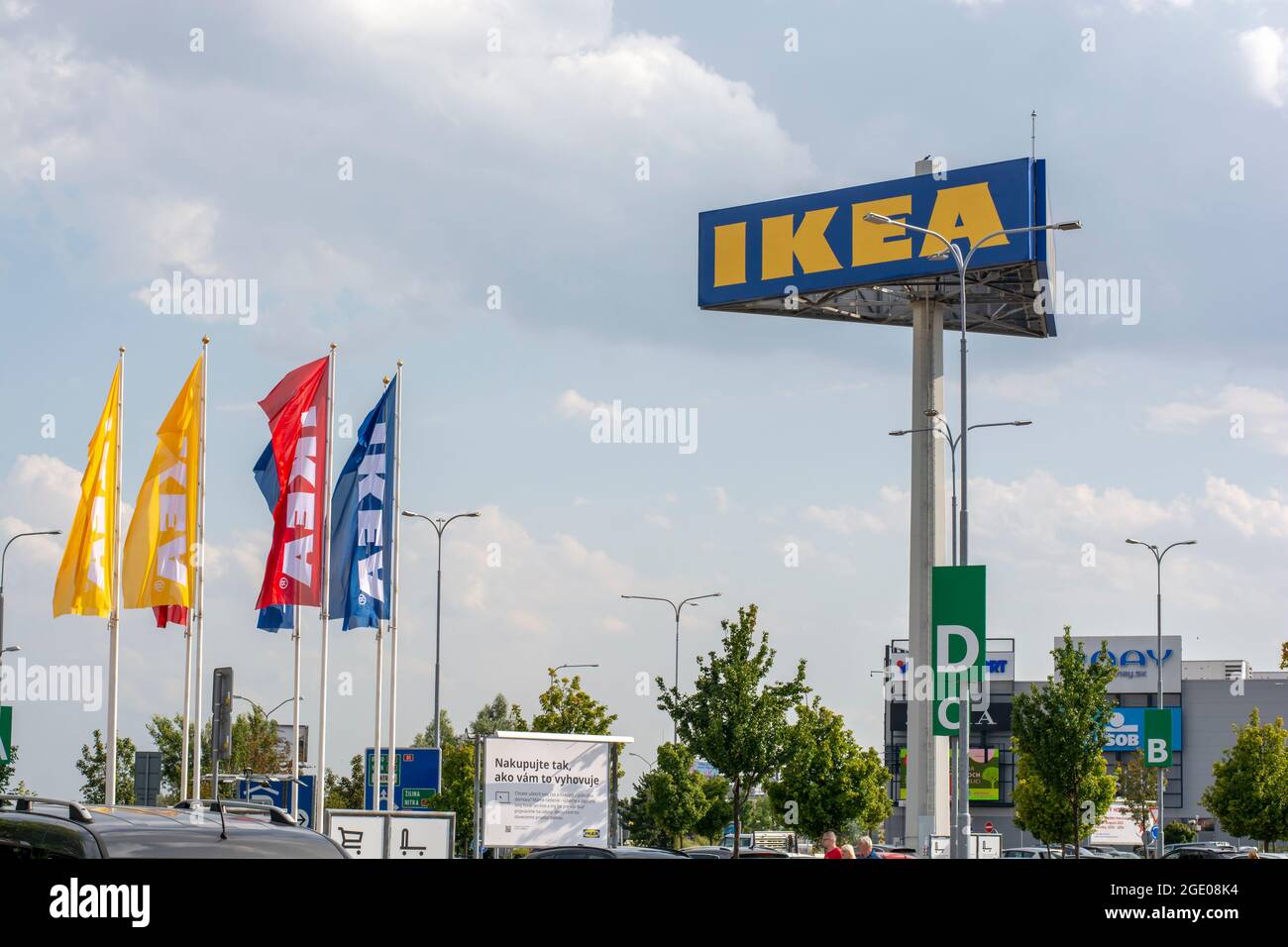Bratislava, Slovakia - August, 14, 2021 : IKEA flags against the cloudy  sky. IKEA has been the world's largest furniture retailer since 2008 and  desig Stock Photo - Alamy
