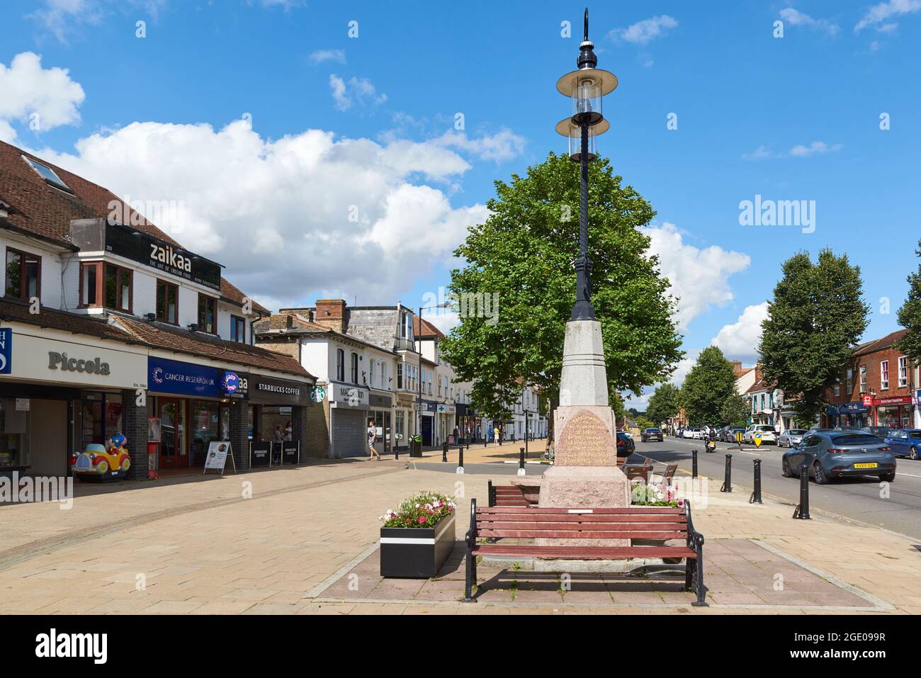 Shops along the High Street at Epping, Essex, Southern England Stock Photo