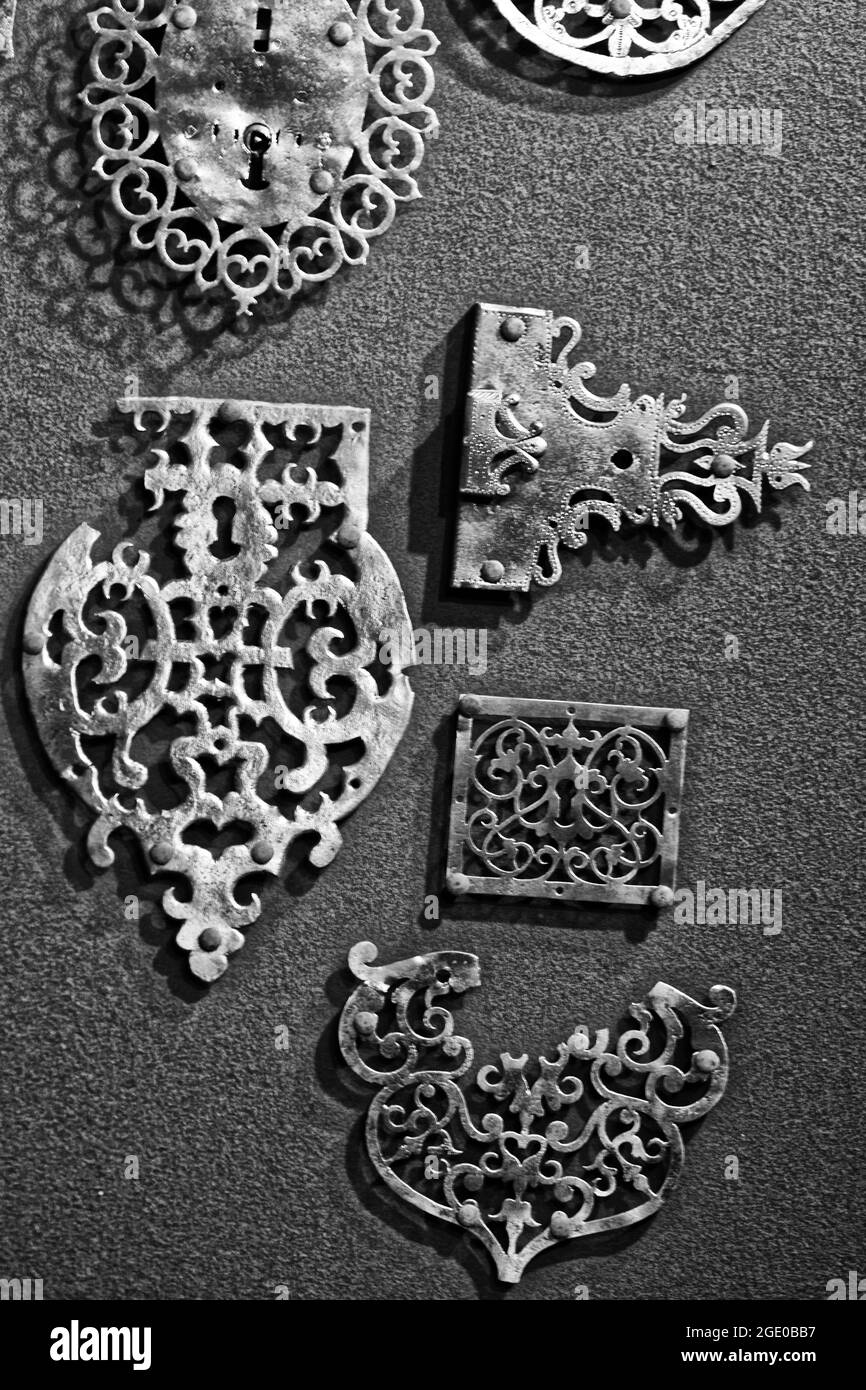 Door and window higes,door locks,keys Stock Photo Alamy