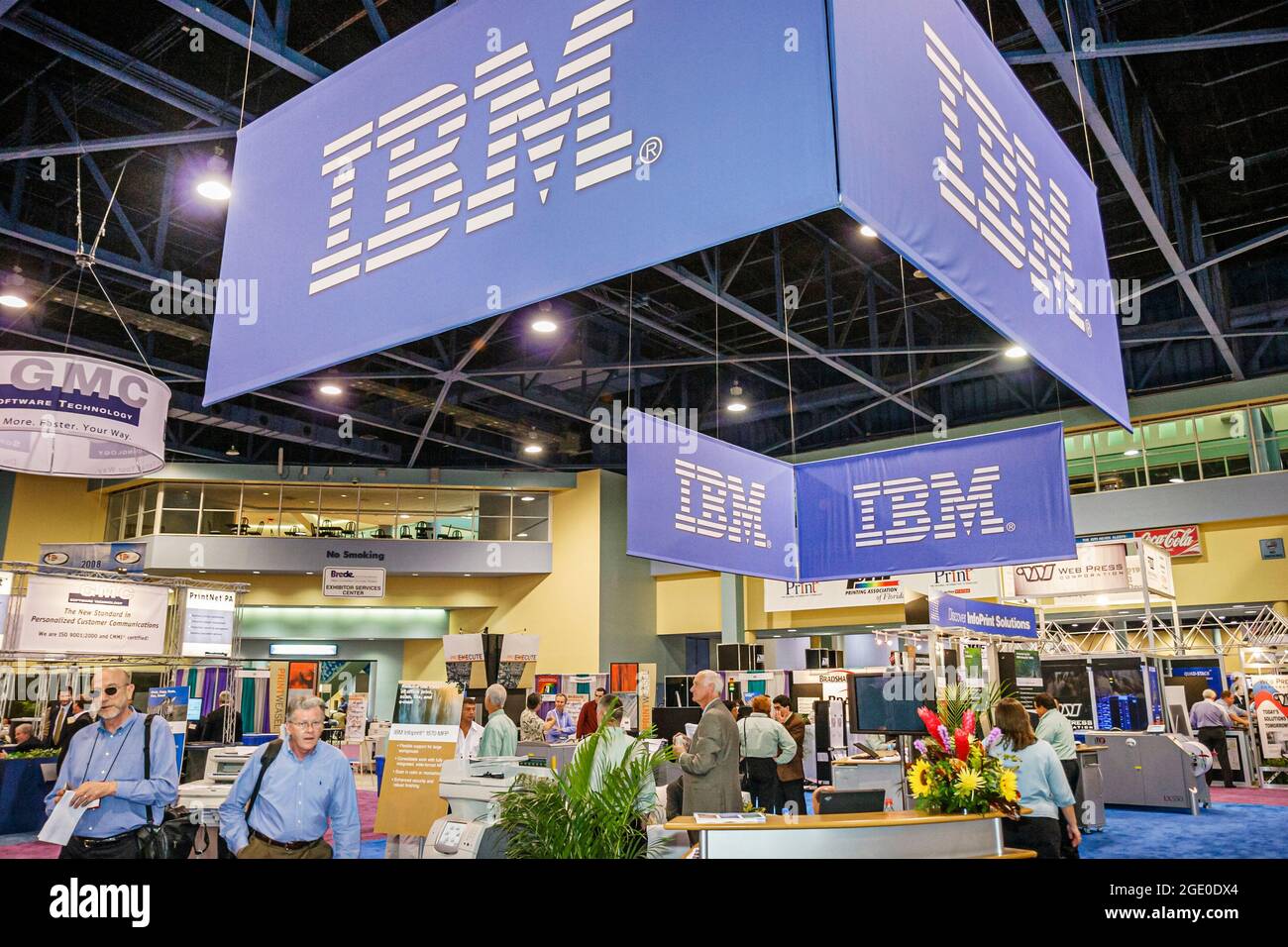 Miami Beach Florida,Convention Center centre Graphics of the Americas,printing industry vendor stall booth IBM exhibitor,inside interior, Stock Photo