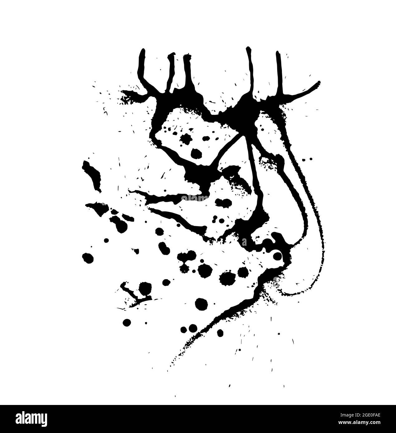 Dripping paint . Paint stains black blotch background. Grunge Design