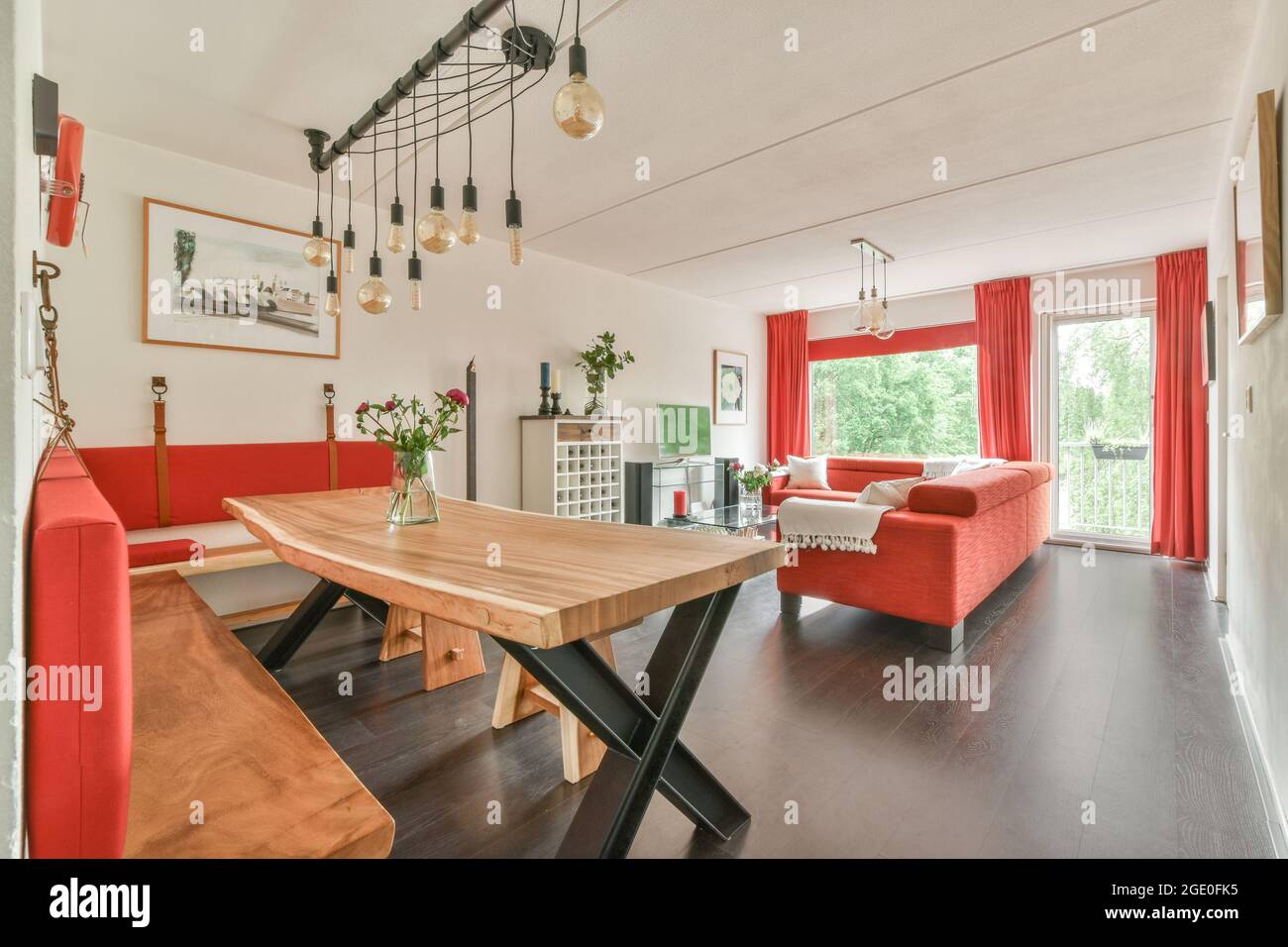 Interior design of bright and beautiful dining room Stock Photo - Alamy