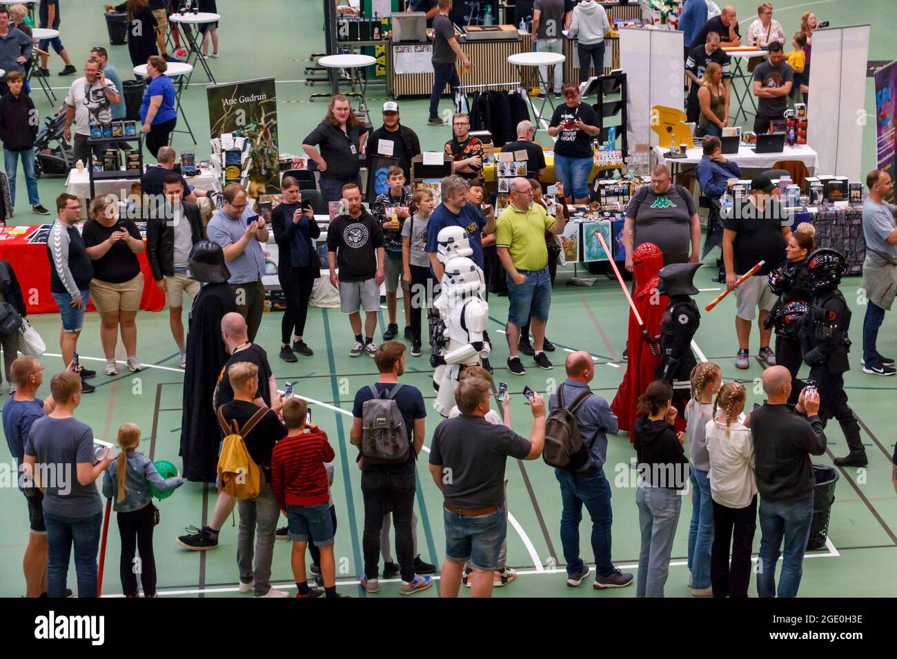 Randers, Denmark - 15 August 2021: A day in the galaxy, Big star wars event in Randers Arena where adults and children could meet all the characters f Stock Photo