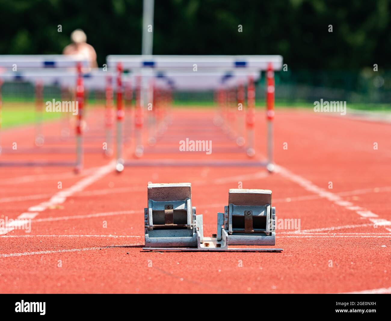 Athletics Starting Blocks High Resolution Stock Photography and Images