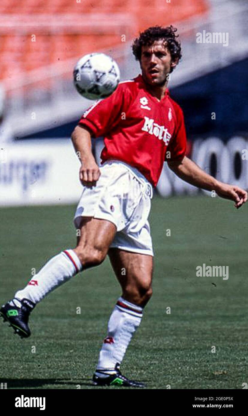 Roberto Donadoni  of AC Milan before the 1993 Italian Super Cup final against Torino, in Washington DC. Stock Photo