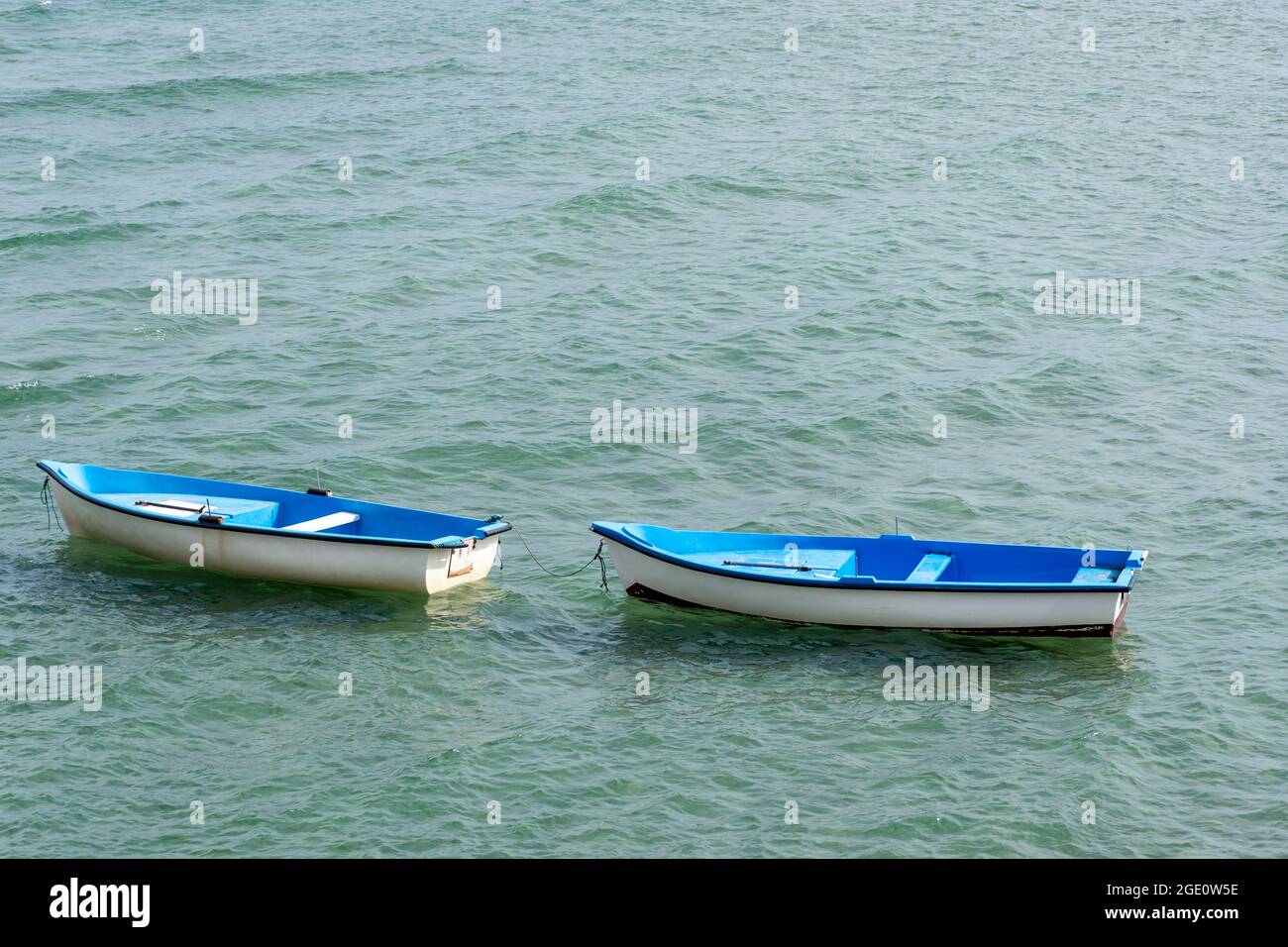 Landscape two empty boats hi-res stock photography and images - Alamy