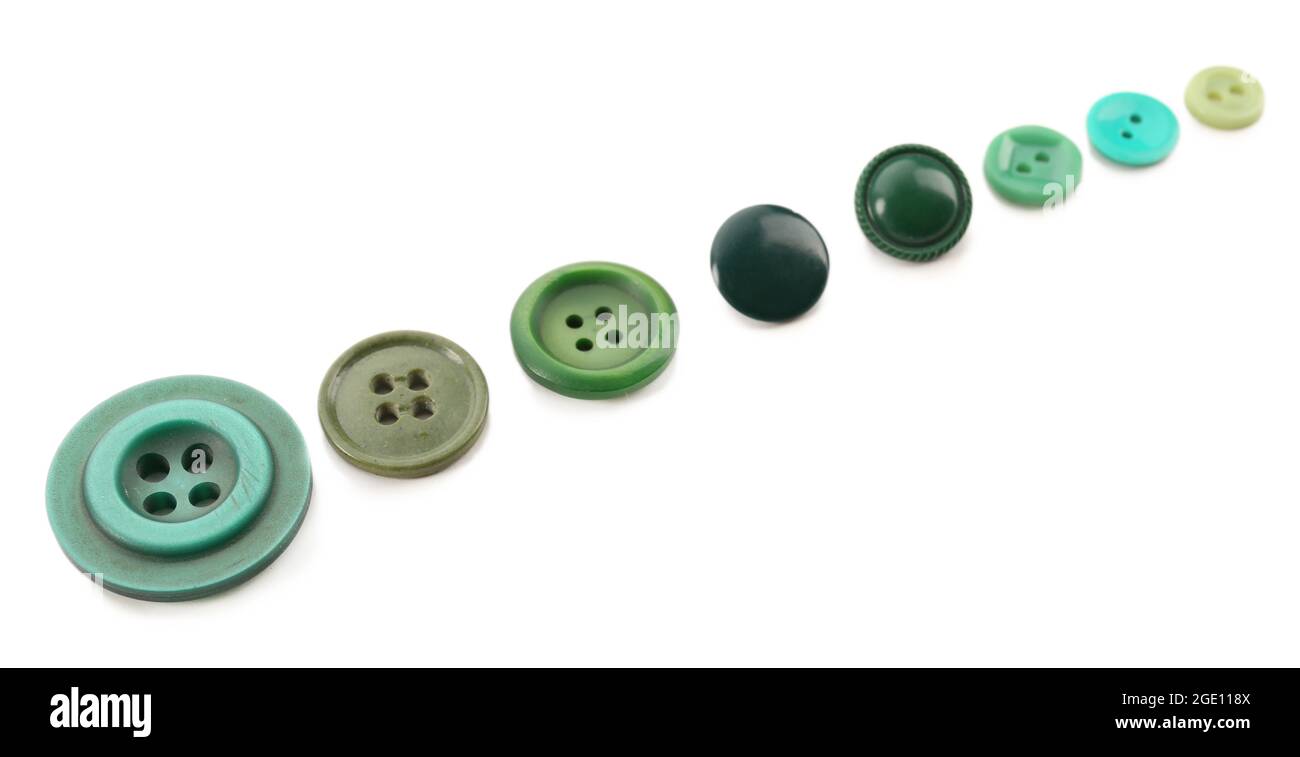 Colorful sewing buttons isolated on white Stock Photo - Alamy