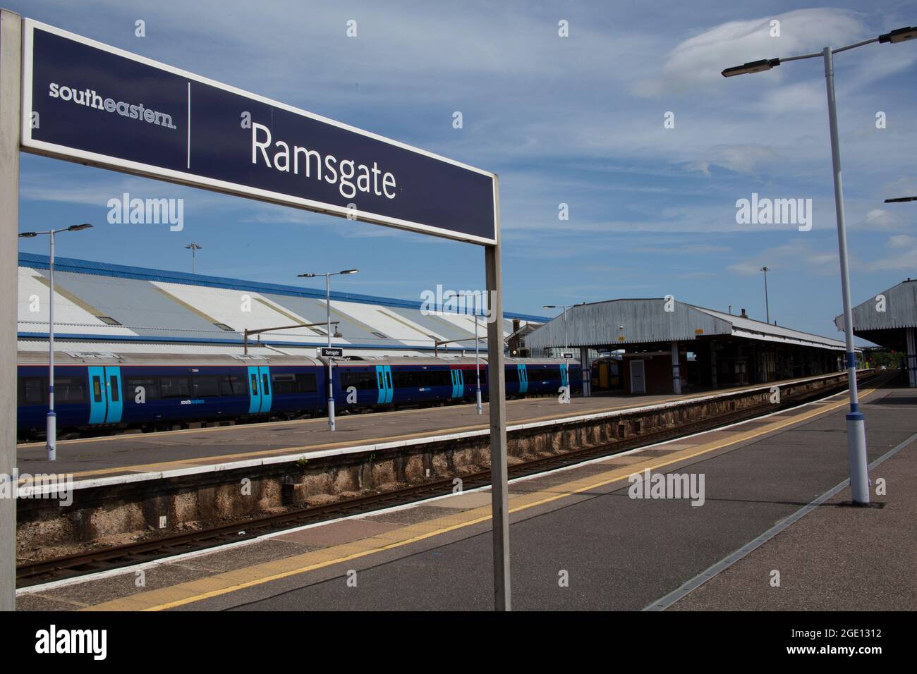 Ramsgate railway station platform, Kent, England UK Stock Photo Alamy