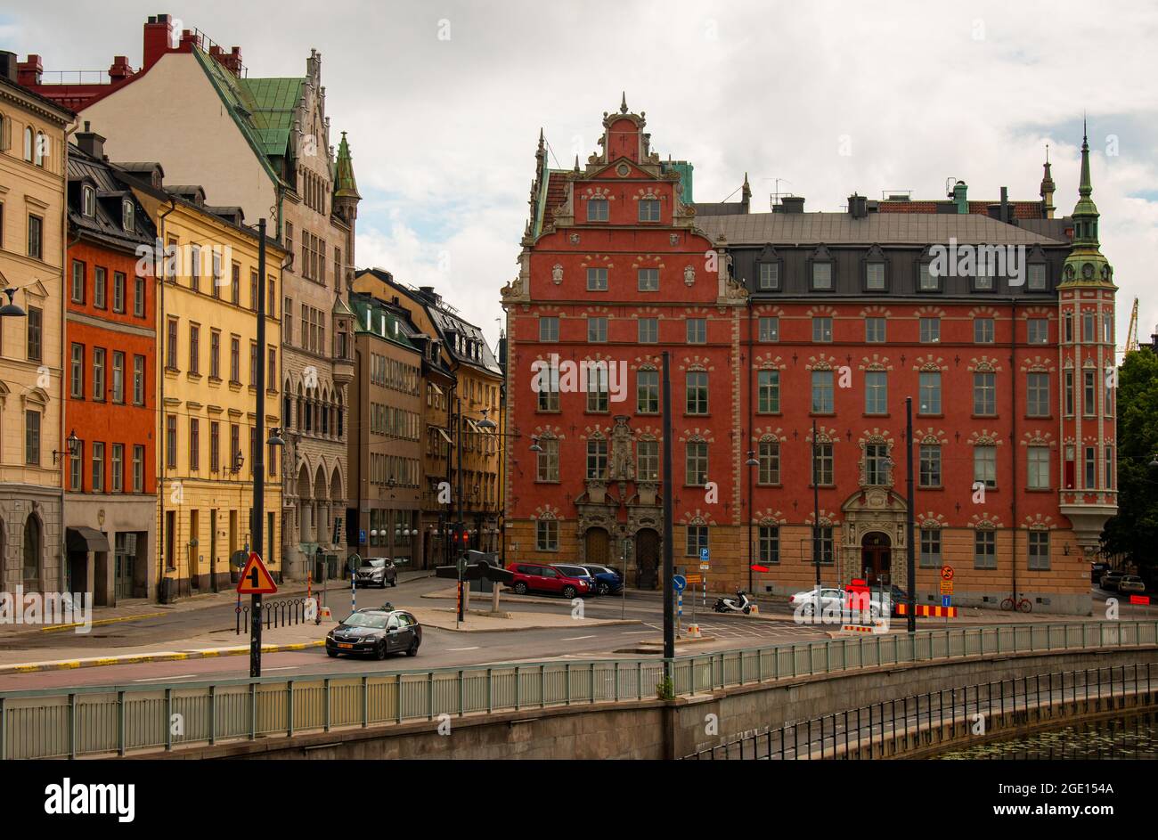 Colorful buildings of Stockholm's Gamla Stan, Sweden Stock Photo