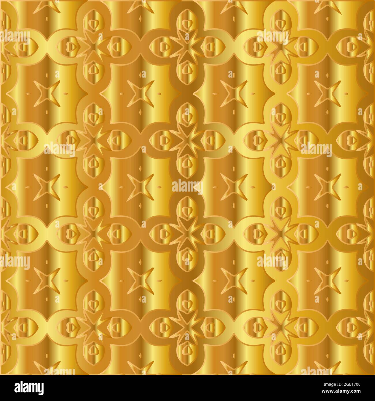 Geometric vector pattern with yellow and white gradient. gold ornament ...
