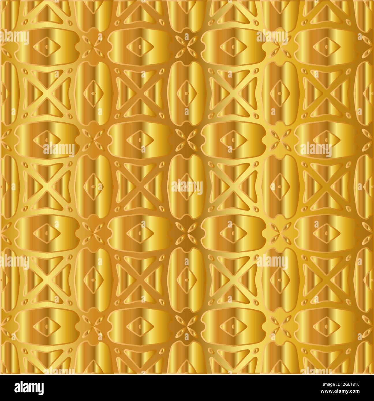 Geometric vector pattern with yellow and white gradient. gold ornament ...