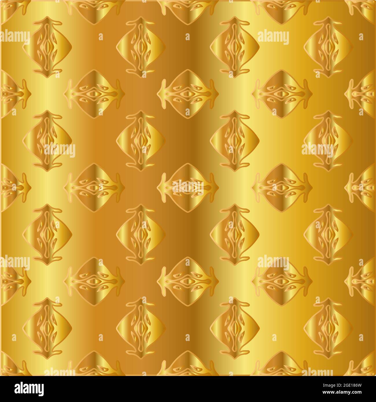Geometric vector pattern with yellow and white gradient. gold ornament ...