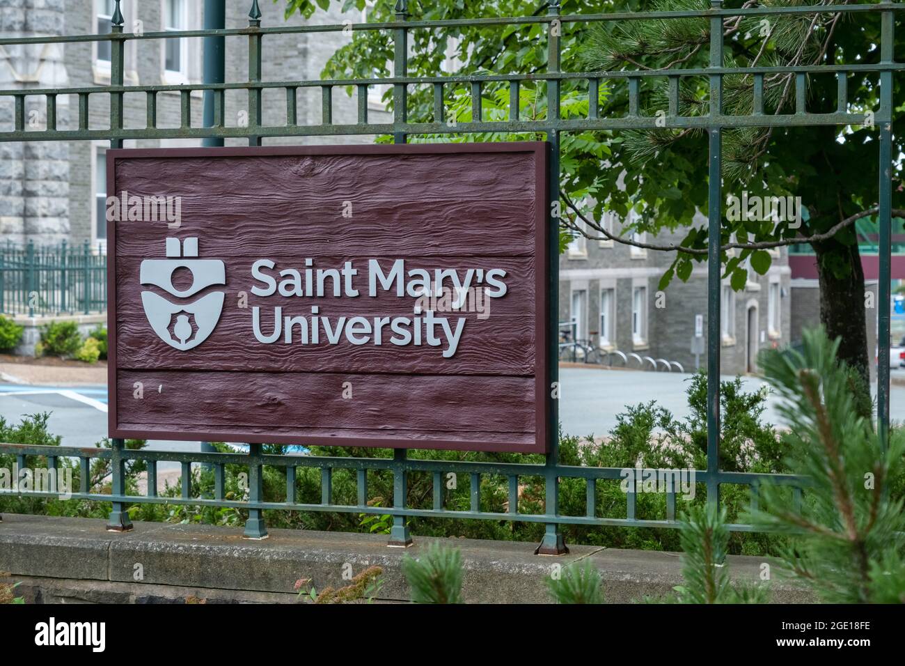 Halifax, Canada - 9 August 2021: Saint Mary's University Sign Stock Photo
