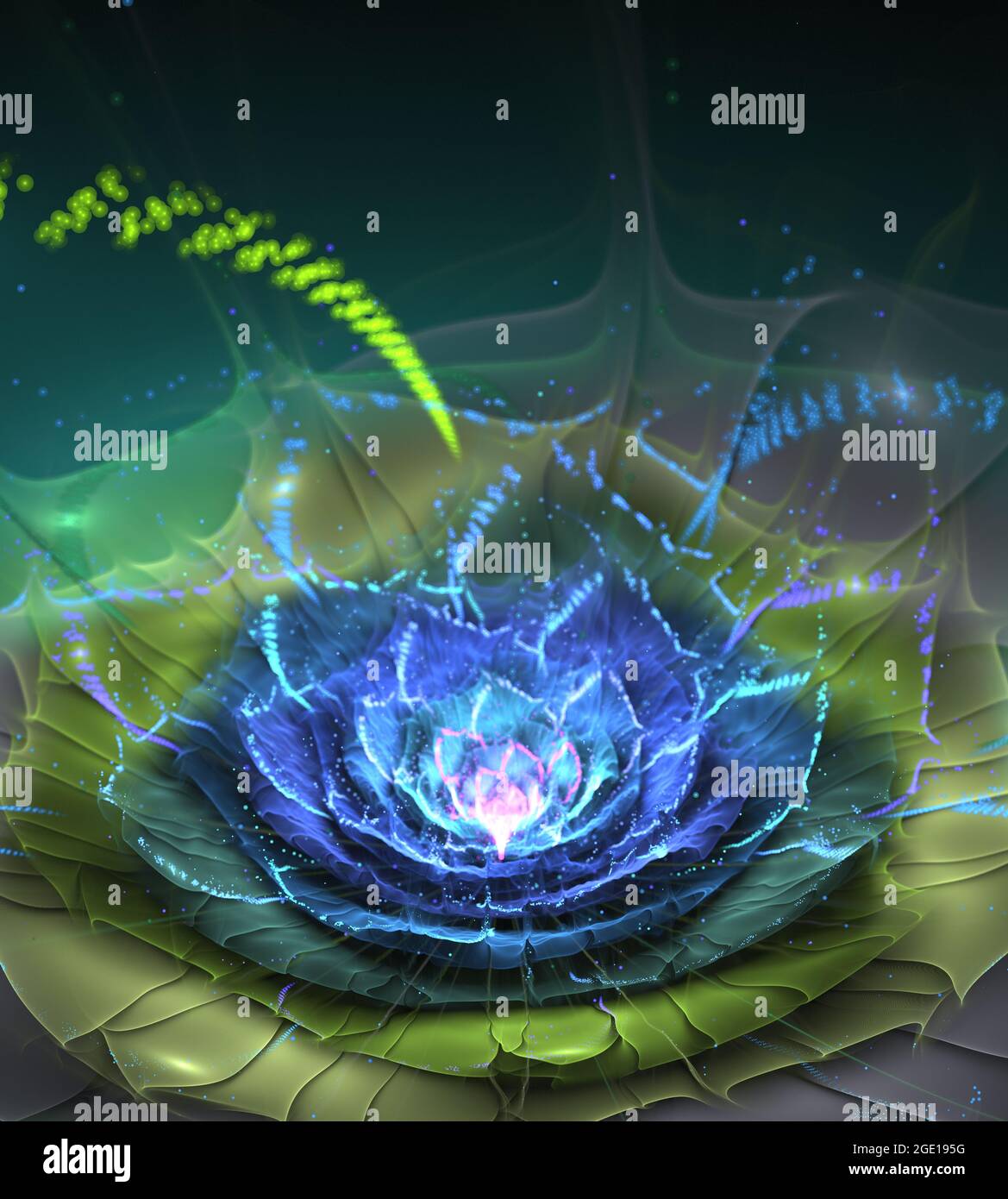 Abstract exotic flower, fantasy fractal design. Digital art. 3D