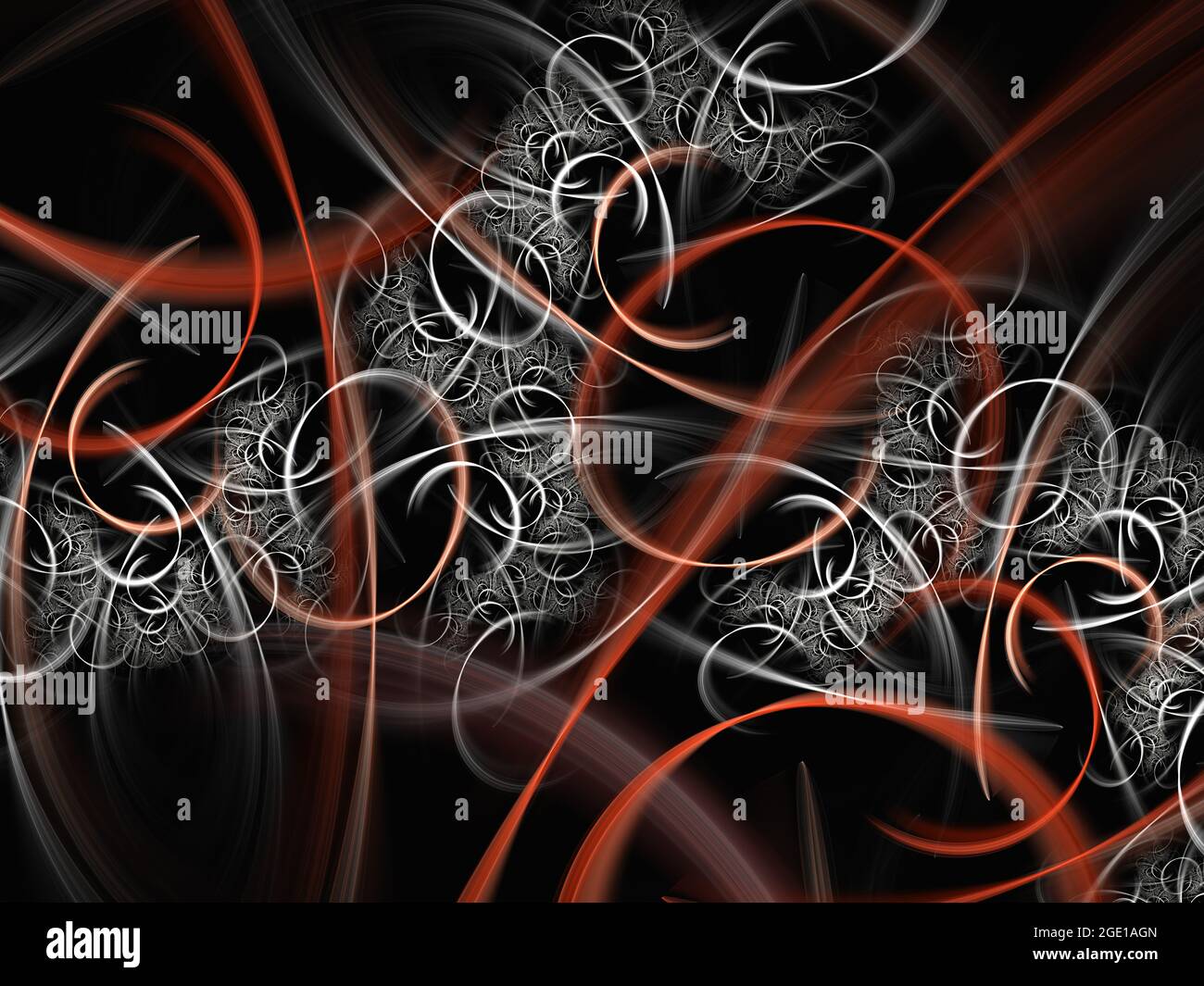 Abstract fractal Spiral structure consisting of luminous lines and ...