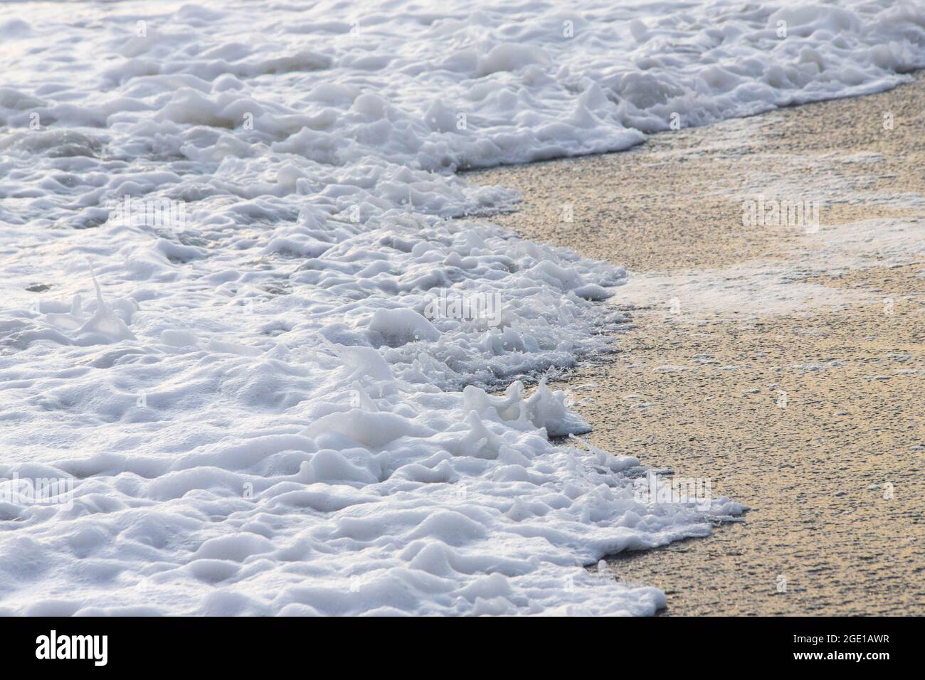 white sea foam near the shore closeup, waves Stock Photo Alamy