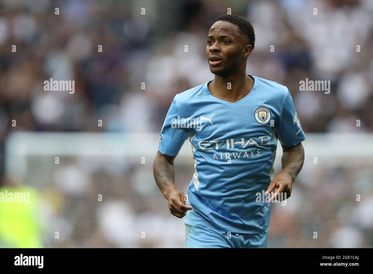 London, England, 15th August 2021. Raheem Sterling of Manchester City during the Premier League match at the Tottenham Hotspur Stadium, London. Picture credit should read: Paul Terry / Sportimage Credit: Sportimage/Alamy Live News Stock Photo
