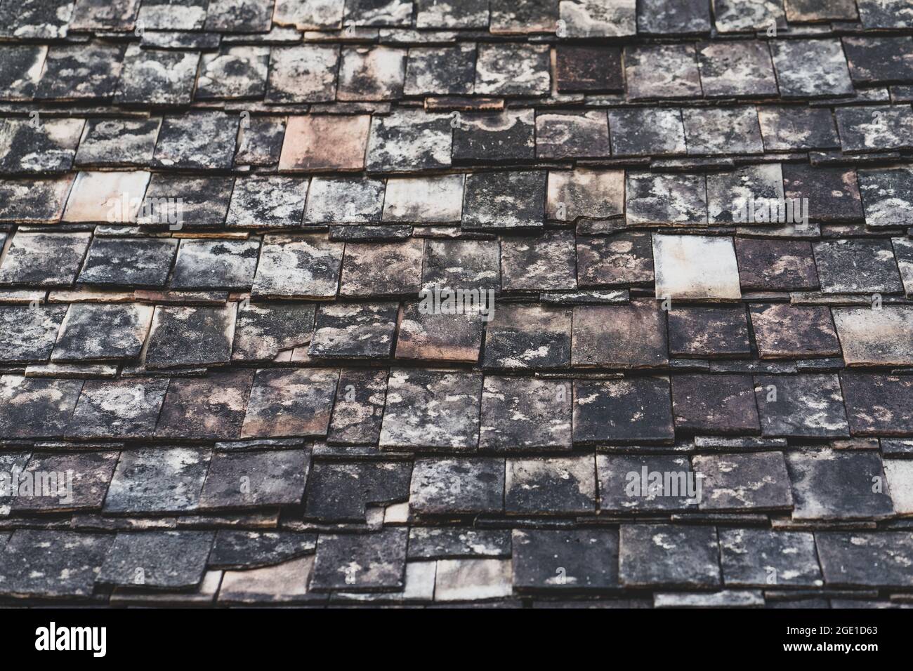 Old grunge roof tiles background texture Stock Photo