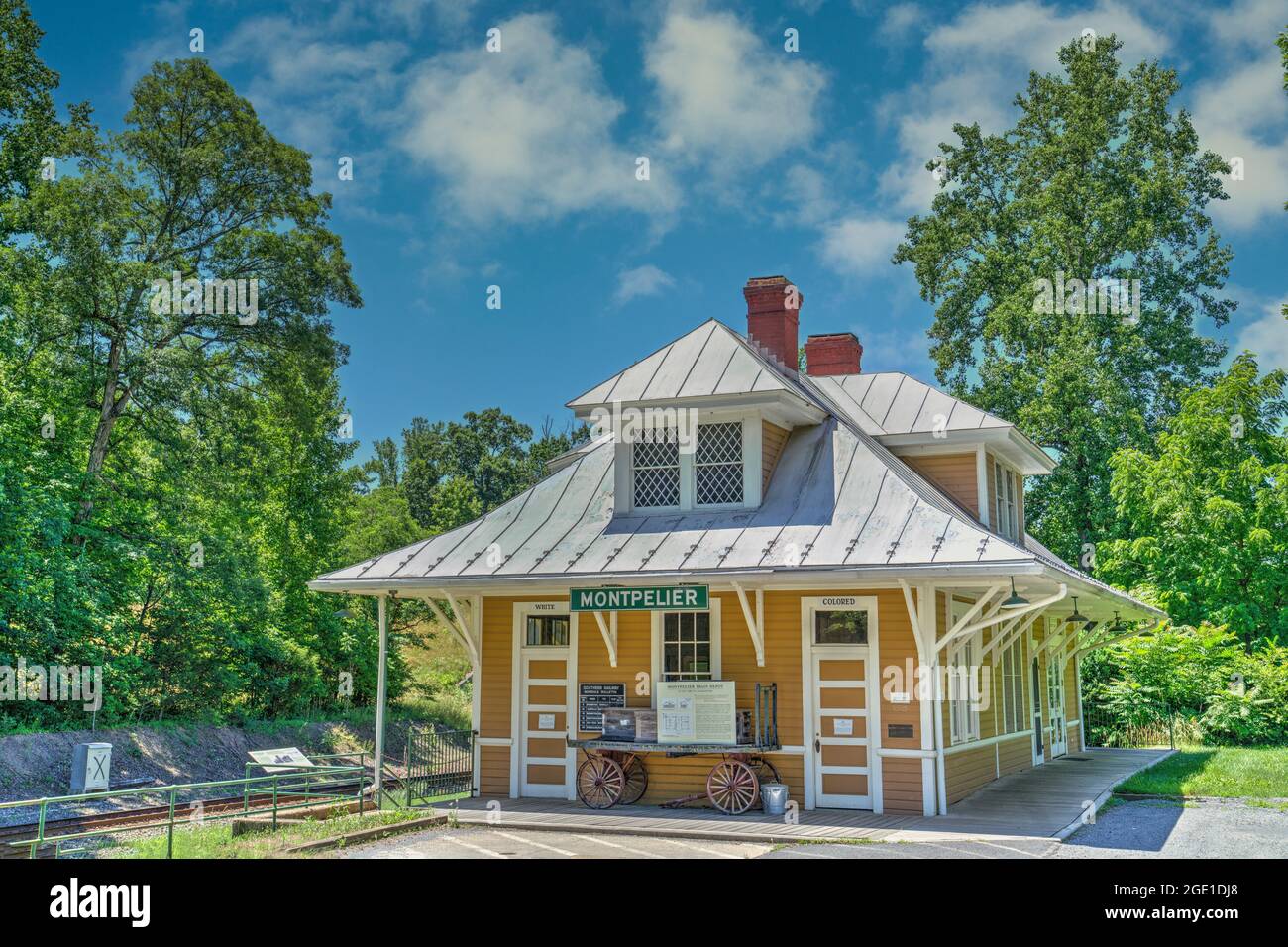 The historic segregated Montpelier Train Station in Virginia. Stock Photo