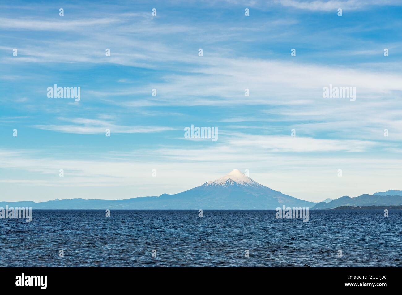 Osorno volcano by Llanquihue Lake, Puerto Varas, Chile. Stock Photo