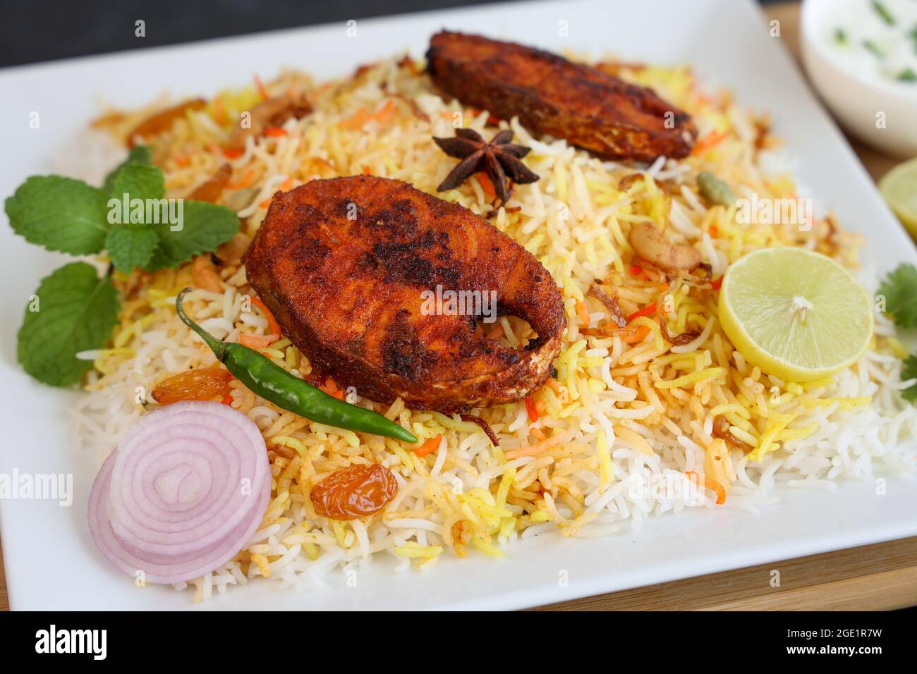 Fish biryani , Spicy and delicious Malabar biryani or Hyderabadi