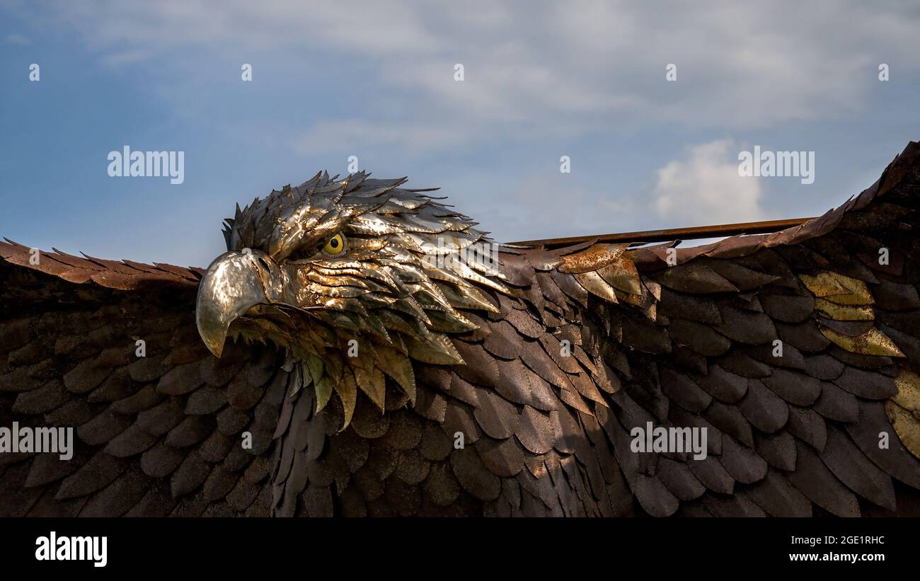 Head portion of eagle sculpture at Montezuma National Wildlife Refuge