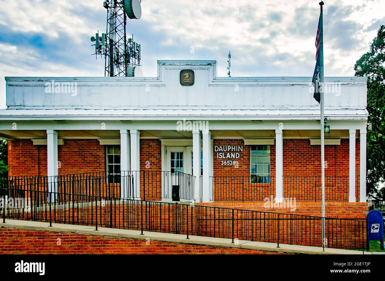 The Dauphin Island Post Office is pictured, Aug. 12, 2021, in Dauphin Island, Alabama. The post office serves 1,237 residents. Stock Photo