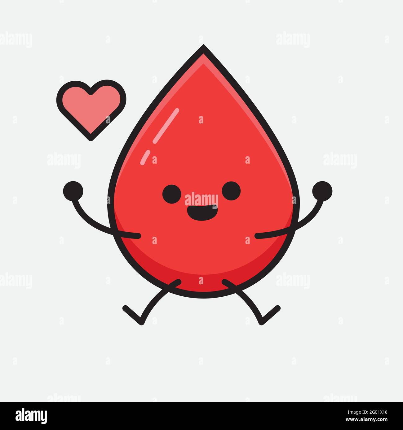 Vector Illustration of Blood Character with cute face and simple body line  drawing on isolated background Stock Vector Image & Art - Alamy