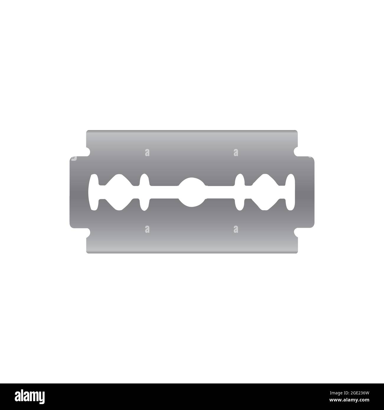 Old razor blade isolated on white background. Sharp stainless blade vector. Stock Vector