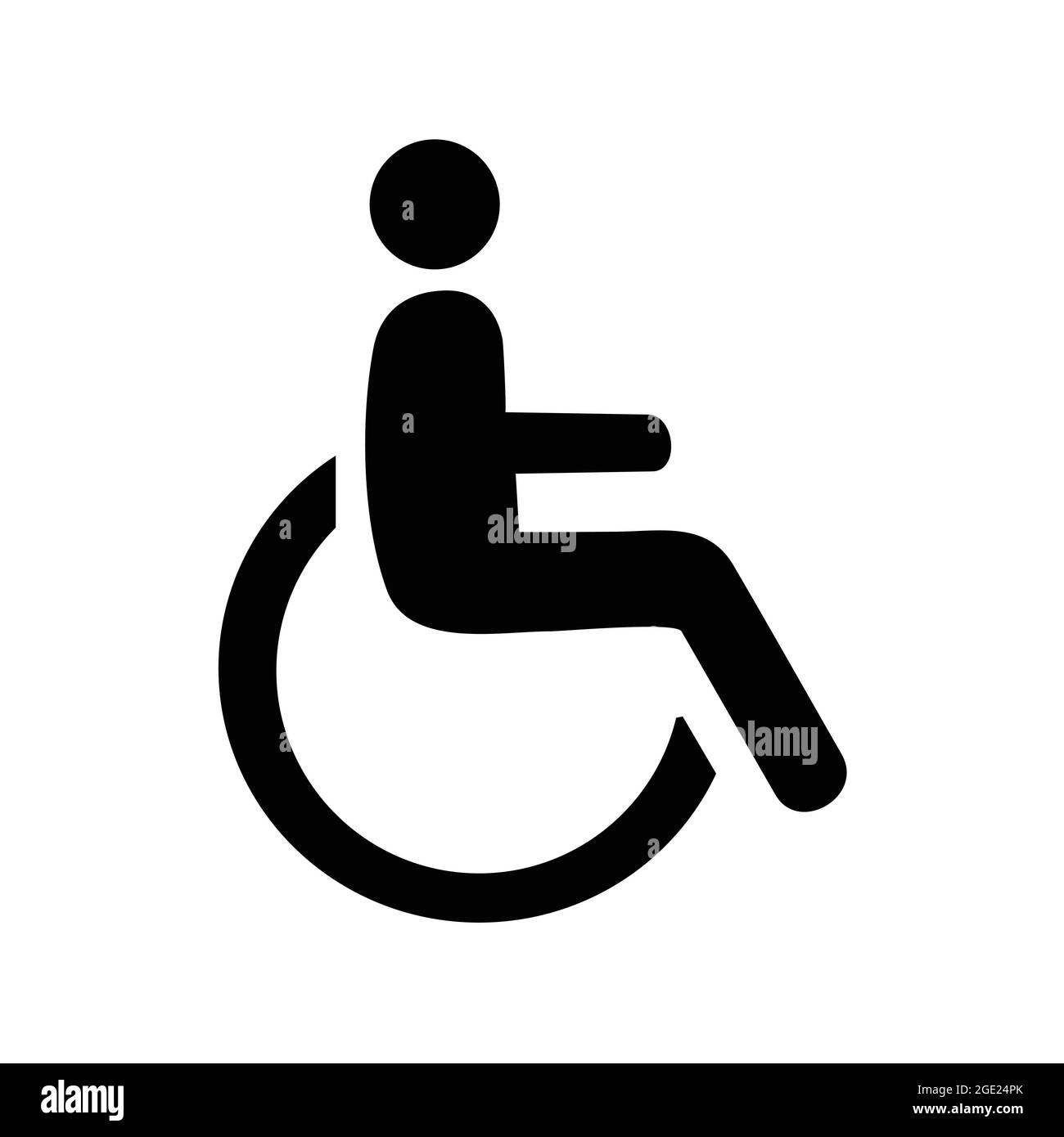 A patient in a wheel chair simple vector icon. Physically disabled human. Stock Vector