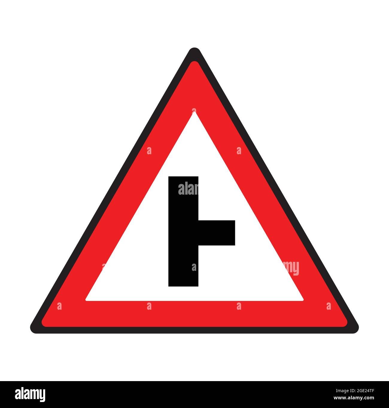 T junction road sign. Safety symbol Stock Vector Image & Art - Alamy