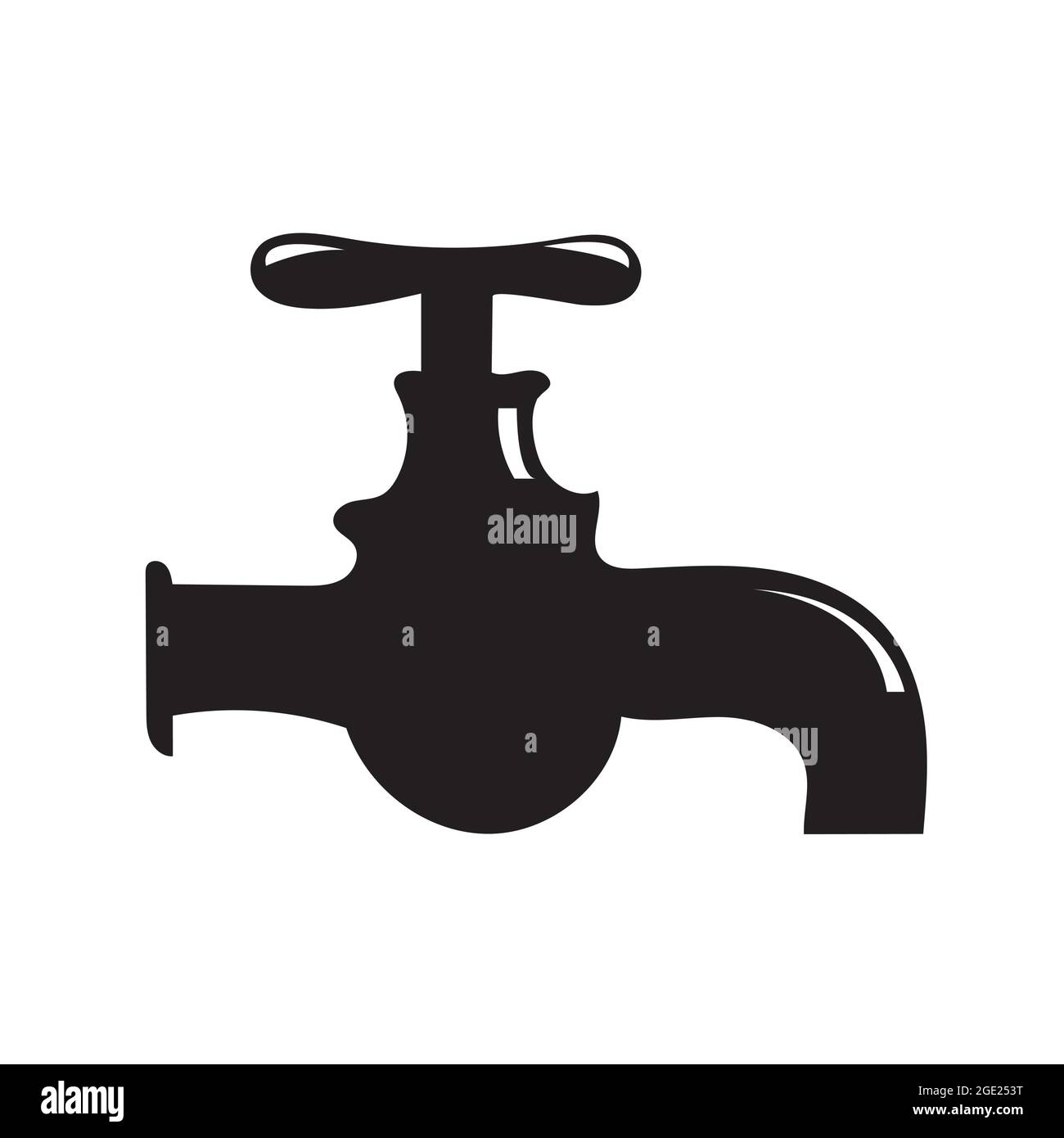Water tap vector icon isolated on white. Vintage faucet icon. Stock Vector