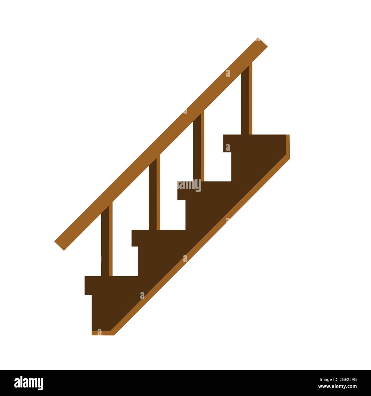 Vintage wooden stair case. Royal steps or staircase vector Stock Vector