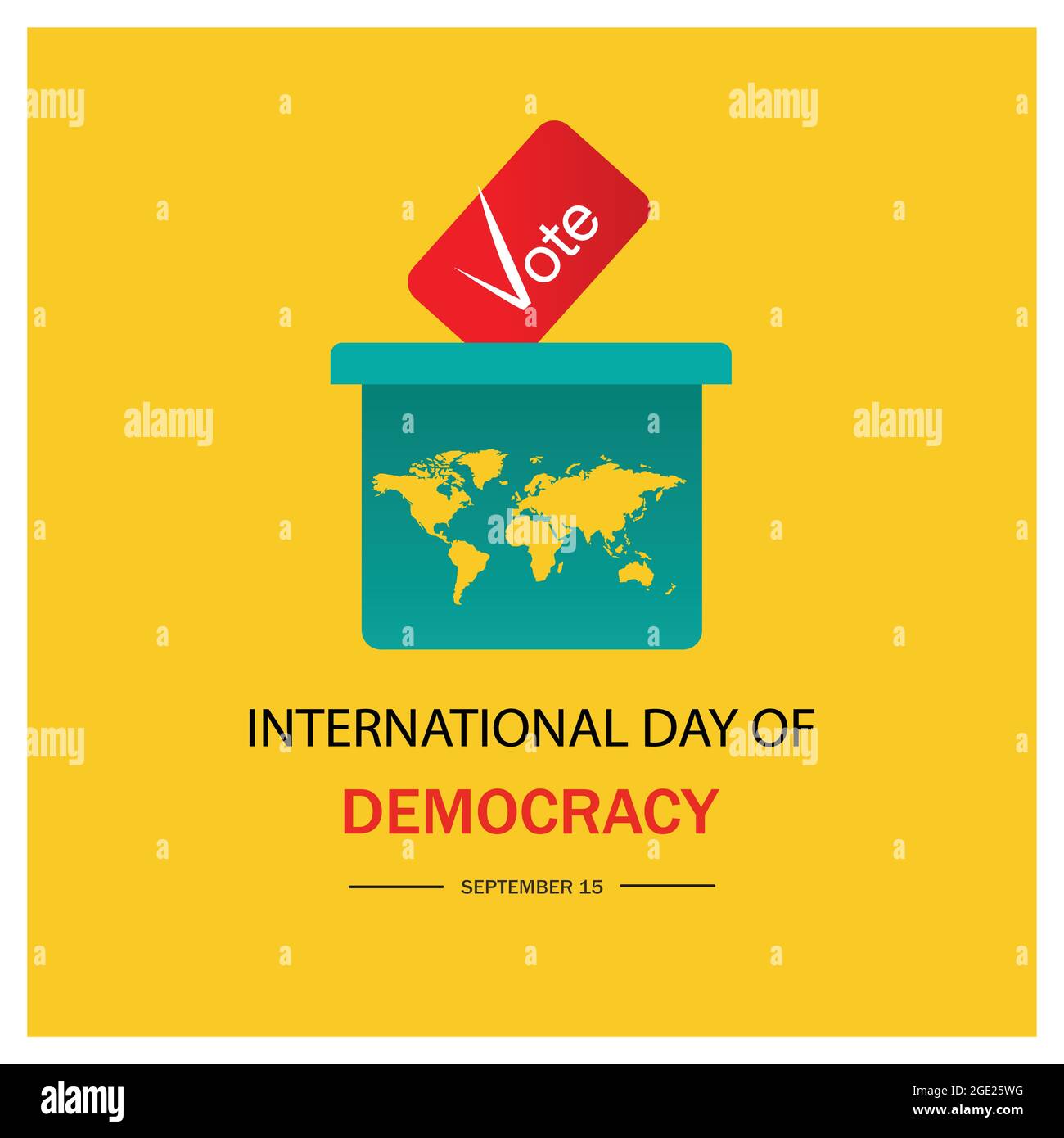 International day of democracy. September 15. Vote polling box vector icon. Stock Vector